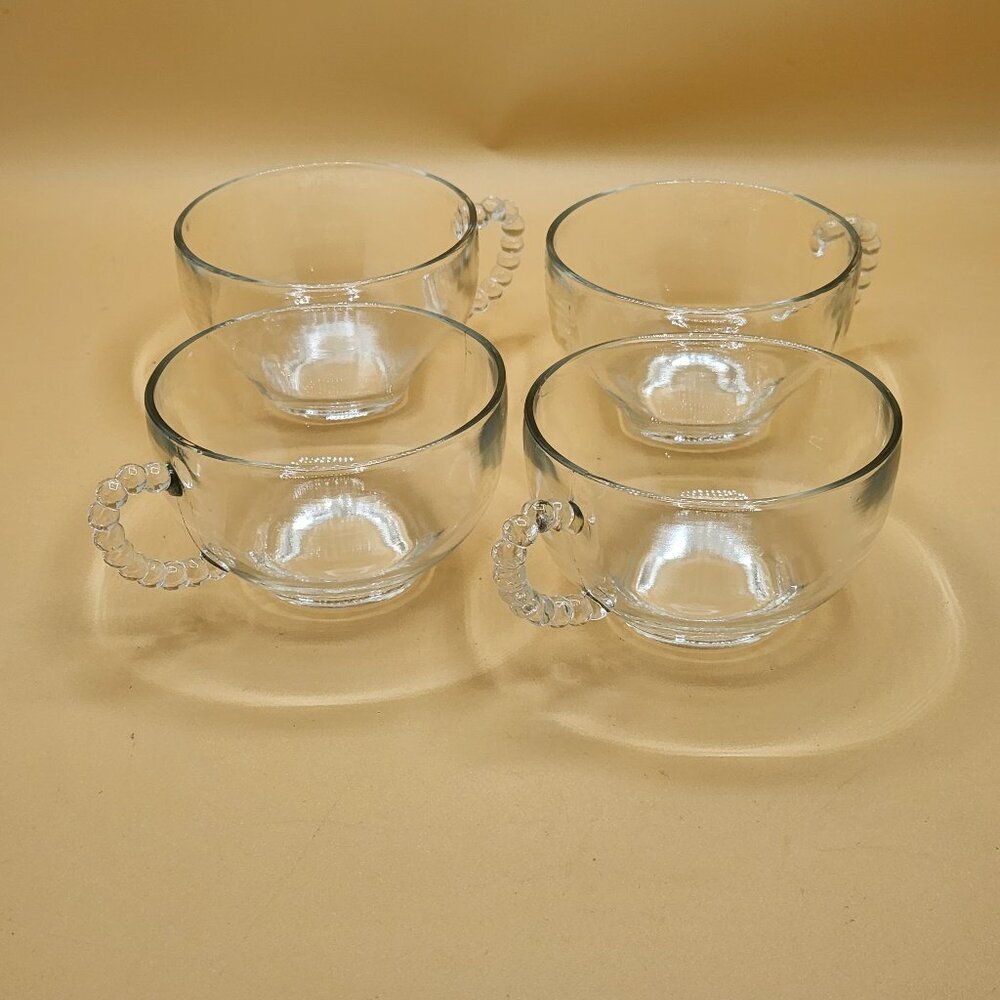 4 Vintage Hazel Atlas ATC9 Pattern Punch Cups Apple Boopie 1950s Snack